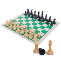 Jogo de Xadrez Jaehrig Profissional Tabuleiro com Peças Chumbadas Rei 10cm