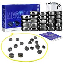 Jogo de xadrez magnético ILIEMOC com conjunto de 24 pedras para crianças Jogo de xadrez magnético ILIEMOC com conjunto de 24 pedras para crianças