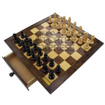 Jogo de Xadrez Oficial Completo com Tabuleiro com Gavetas - EE104