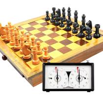 Jogo de Xadrez Oficial Completo Tabuleiro Peças Relógio Jogo de Xadrez Oficial Completo Tabuleiro Peças Relógio
