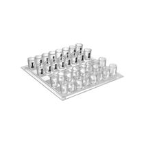 Jogo de Xadrez Shot Drink 35x35 Tabuleiro de Vidro - Western Jogo de Xadrez Shot Drink 35x35 Tabuleiro de Vidro - Western