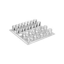 Jogo De Xadrez Shot Drink 35x35cm Tabuleiro De Vidro