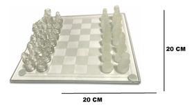 Jogo De Xadrez Tabuleiro E Peças De Vidro 20x20 Decoraçao Jogo De Xadrez Tabuleiro E Peças De Vidro 20x20 Decoraçao