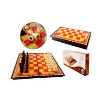 Jogo De Xadrez Tabuleiro Magnético Dobrável 32 Peças 20cm