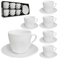 Jogo de xícara 50ml de porcelana com pires café 12 peças