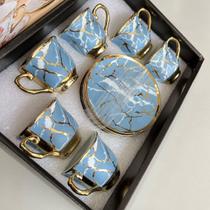 Jogo De Xicara Com Pires De Café De Porcelana 12 Peças Luxo(Xicara Vermelha) Jogo De Xicara Com Pires De Café De Porcelana 12 Peças Luxo(Xicara Vermelha)