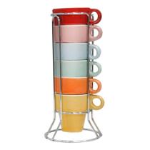 Jogo De Xícara De Café Candy Colors 50ml 7 Peças - Class home