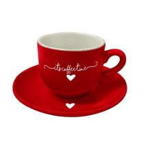 Jogo de xicara de cafe vermelho lamour 90ml porcelana - Hauskraft