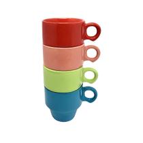 Jogo de xicara de porcelana empilhaveis para cafe stacky hauskraft 4 pecas 90ml