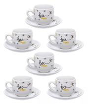 Jogo De Xícara Para Café Com Pires Chá Porcelana 90ml 12 Peças Jogo De Xícara Para Café Com Pires Chá Porcelana 90ml 12 Peças