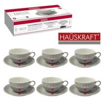 jogo de xicara para cafe de porcelana its coffee time l'amour cinza hauskraft 12 pecas 90ml jogo de xicara para cafe de porcelana its coffee time l'amour cinza hauskraft 12 pecas 90ml
