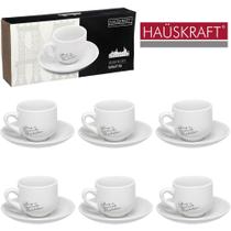Jogo De Xicara Porcelana Com Pires Cafe Manhattan 12 Pc 90Ml