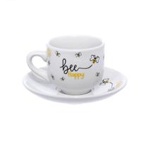 Jogo de xicara porcelana para cafe hee happy com 12 pçs 90ml