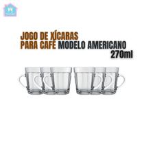 Jogo De Xícaras 06 Peças Para Café Copo Americano 270ml
