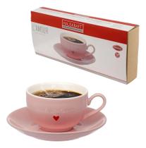 Jogo de xicaras 160ml com Pires de Porcelana 12 Peças Jogo de xicaras 160ml com Pires de Porcelana 12 Peças