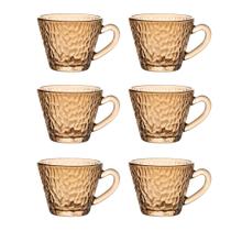 Jogo de Xícaras 6 Peças 90ml Martelados Âmbar Chá da Tarde Café Restaurante Hotel Pousada Jogo de Xícaras 6 Peças 90ml Martelados Âmbar Chá da Tarde Café Restaurante Hotel Pousada