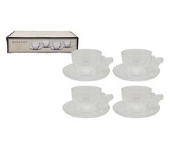 Jogo de xicaras c/pires 200ml 8pcs borboleta - ETILUX Jogo de xicaras c/pires 200ml 8pcs borboleta - ETILUX