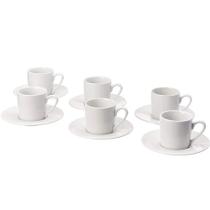 Jogo de Xícaras Café Branca Pires 12 Peças Porcelana 80ml