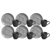 Jogo De Xicaras Café Chá Com Pires 120ml Kit 6 Peças Cerâmica Bio Dust Porto Brasil