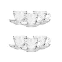 Jogo De Xícaras Café De Vidro 90ml Diamante 6 Peças