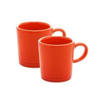 Jogo de xícaras café em cerâmica Wolff Retrô 100ml 2 peças laranja