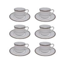 Jogo de xícaras café Noritake Toorak Platinum 6 peças