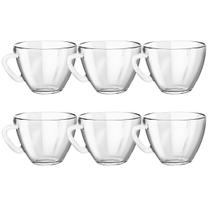Jogo De Xícaras Canecas Lisa Em Vidro 6 Peças Café Expresso Jogo De Xícaras Canecas Lisa Em Vidro 6 Peças Café Expresso