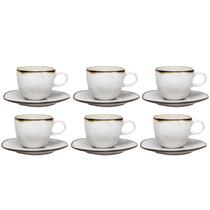 Jogo de Xicaras Chá Café Com Pires 4pcs Porcelana Ryo Maresia 220ml Oxford Jogo de Xicaras Chá Café Com Pires 4pcs Porcelana Ryo Maresia 220ml Oxford