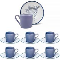 Jogo de Xícaras de Café 12PCS Fern Porcelana 80ml Hauskraft