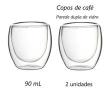 Jogo de Xícaras de café 2 unidades parede dupla camada de vidro 90mL copo de chá Decoração Cappuccino luxo full25648