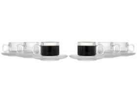 Jogo de Xícaras de Café 95ml Haus Concept Canelado 6 Peças