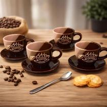 Jogo de Xícaras de Café em Porcelana Coffee COM8 Peças 120ml Jogo de Xícaras de Café em Porcelana Coffee COM8 Peças 120ml