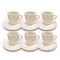 Jogo de Xícaras de Café Germer Porcelana 6 unidades Nova Sachê Branco Jogo de Xícaras de Café Germer Porcelana 6 unidades Nova Sachê Branco