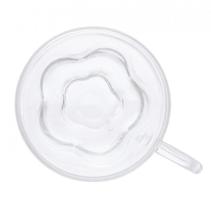 Jogo de Xícaras de Café Parede Dupla Flor Hibisco 75 ml Lyor