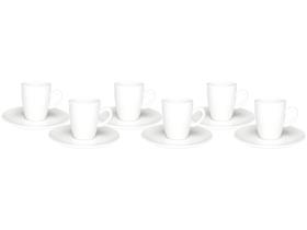 Jogo de Xícaras de Café Porcelana 75ml Oxford - Expresso Branco 6 Peças