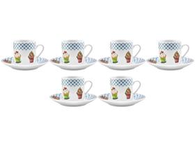 Jogo de Xícaras de Café Porcelana 80ml Hauskraft - Cupcake 6 Peças