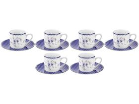 Jogo de Xícaras de Café Porcelana 90ml Hauskraft - Floral 6 Peças