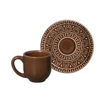 Jogo de Xícaras de Cafezinho Porto Brasil Greek Cacau 6 Unidades (94ml) Jogo de Xícaras de Cafezinho Porto Brasil Greek Cacau 6 Unidades (94ml)