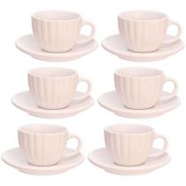 Jogo De Xícaras De Cerâmica Para Café Bella Branca 90 Ml 12 Peças
