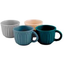 Jogo De Xícaras De Cerâmica Para Café Milano Colors 90 Ml 04 Peças
