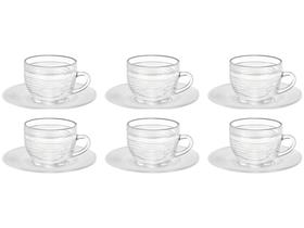 Jogo de Xícaras de Chá 260ml Wheaton Crystal - 6 Peças