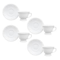 Jogo de Xícaras de Chá com Pires Kit 4 Peças Pomerode Porcelana Schmidt Jogo de Xícaras de Chá com Pires Kit 4 Peças Pomerode Porcelana Schmidt