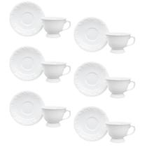 Jogo de Xícaras de Chá com Pires Kit 6 Peças Pomerode Porcelana Schmidt Jogo de Xícaras de Chá com Pires Kit 6 Peças Pomerode Porcelana Schmidt