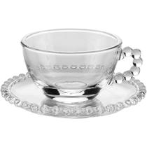 Jogo de xícaras de chá em cristal Wolff Pearl 200ml 4 peças