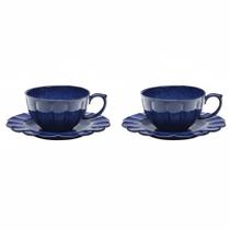 Jogo De Xicaras De Cha Porcelana Oxford Azul perfeito