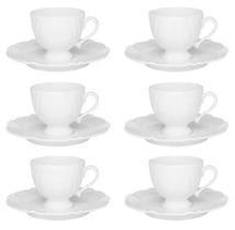 Jogo de Xícaras de Chá Soleil White Oxford Porcelanas 12 Peças Jogo de Xícaras de Chá Soleil White Oxford Porcelanas 12 Peças