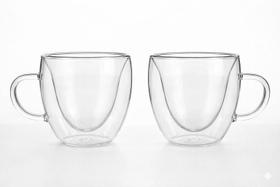 Jogo de Xícaras de Parede Dupla de Vidro Borossilicato para Café 240ml 2 Peças - Vista Home