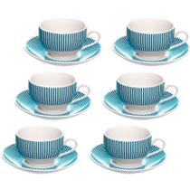 Jogo De Xícaras De Porcelana Acqua De Chá Azul 160 Ml 12 Peças
