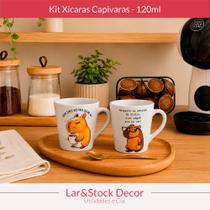 Jogo de Xícaras de Porcelana Capivaras 120ml Meme, Fofo, Engraçado, Café, Home Office Jogo de Xícaras de Porcelana Capivaras 120ml Meme, Fofo, Engraçado, Café, Home Office