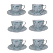 Jogo De Xícaras De Porcelana Com Pires 12 Peças 90ML